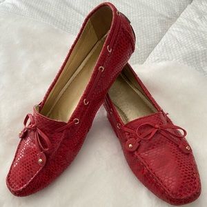 MARC JOSEPH ‘Cypress Hill’ flats, Red Snake Leather! Women’s size 9